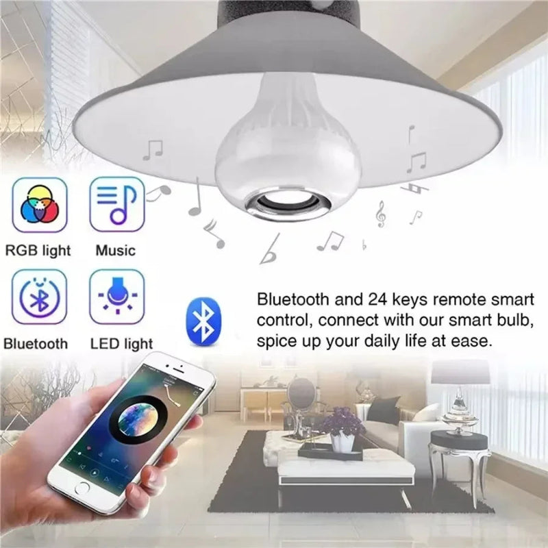 E27 Bluetooth Speaker Bulb with Remote Control 85-265V Led Music Bulb RGB DJ Disco Ambient Light for Bedroom Living Room Stage