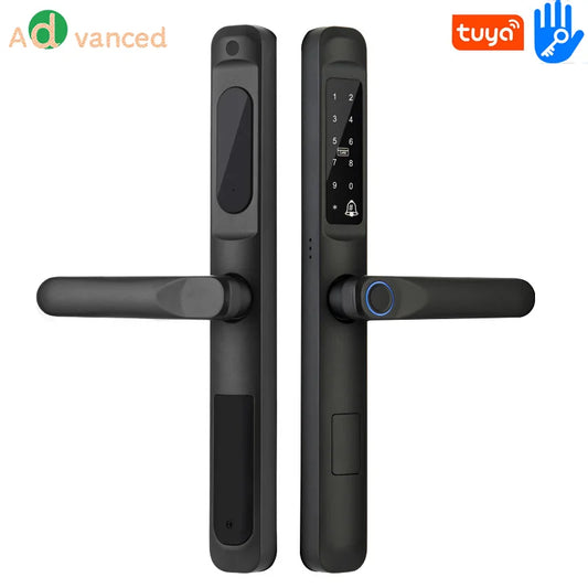 Waterproof IP66 Euro 3592 2885 3085 Mortise Ttlock Tuya Wifi Fingerprint Digital Smart Door Lock for Aluminum Grill Sliding Door
