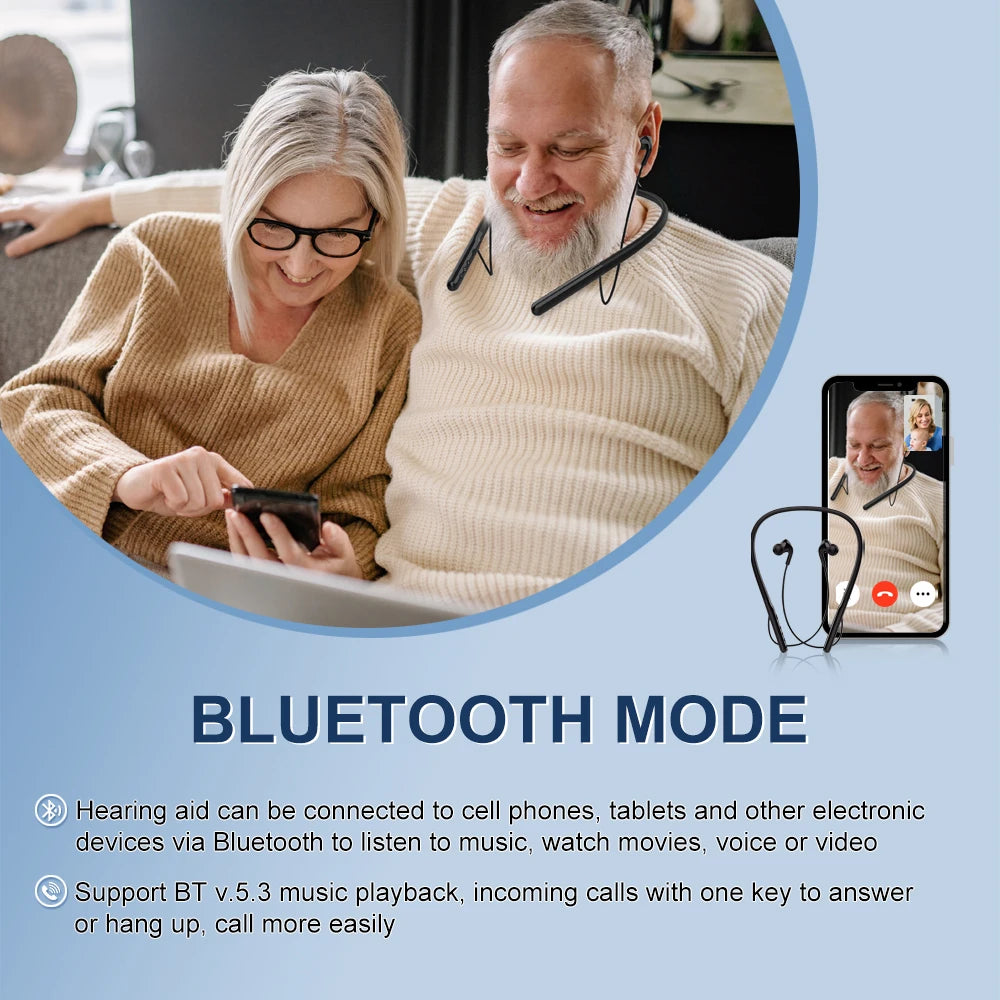 Neckband Voice Sound Amplifier Ear Hearing Device Bluetooth Function with Parts EN-N13