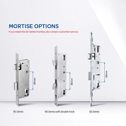Waterproof IP66 Euro 3592 2885 3085 Mortise Ttlock Tuya Wifi Fingerprint Digital Smart Door Lock for Aluminum Grill Sliding Door