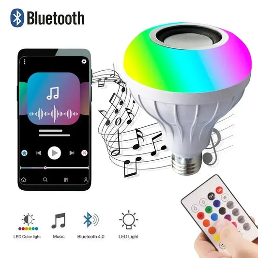E27 Bluetooth Speaker Bulb with Remote Control 85-265V Led Music Bulb RGB DJ Disco Ambient Light for Bedroom Living Room Stage